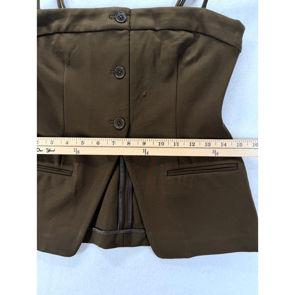 L'Academie Brown Strappy Button-Front Bustier Top - Picture 9 of 13